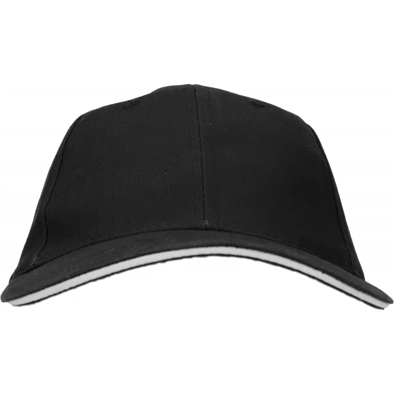 Czapka z daszkiem bawełniana 6 paneli, 260 g/m² CURTIS - czarny (5046603)