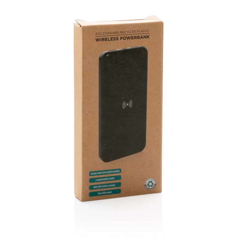 Bezprzewodowy power bank, ładowarka bezprzewodowa - czarny (P322.671)