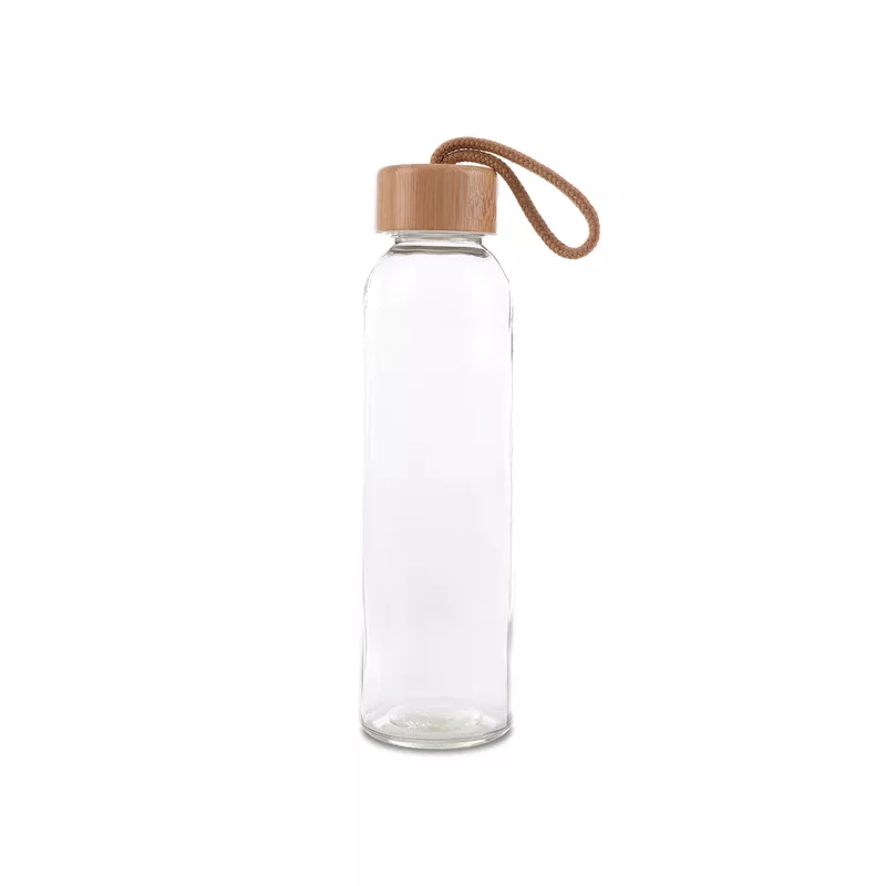 Szklana butelka Aquarius 500 ml w lnianym etui - beżowy (R08237.13)