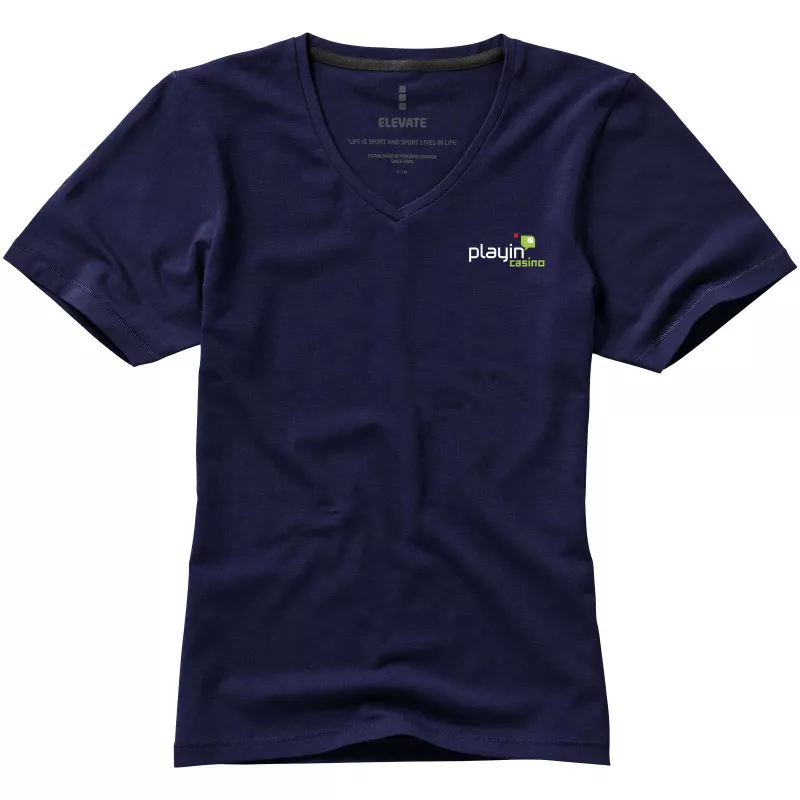Damski T-shirt organiczny Kawartha z krótkim rękawem - Granatowy (38017-navy)