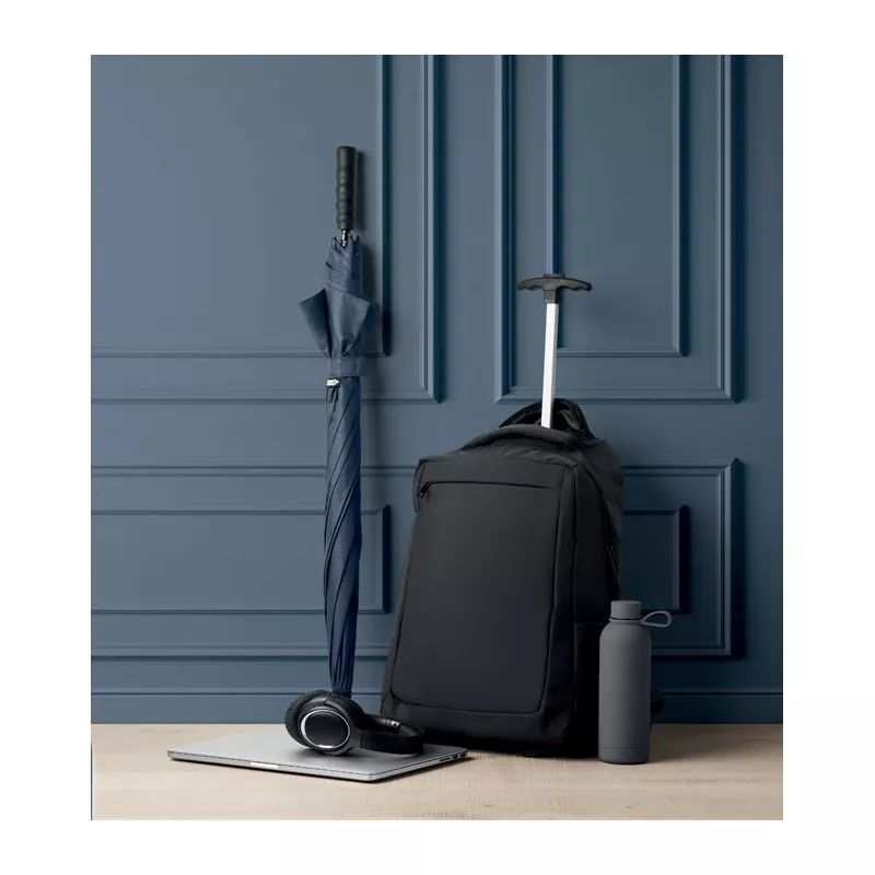 Plecak na kółkach na laptop 15" z RPET DALVIK - Czarny (MO2284-03)