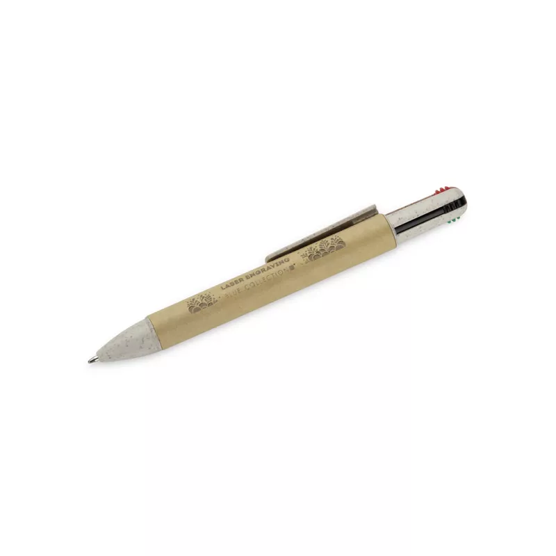 Długopis z papieru z 4 kolorami wkładów 4w1 MIBO - beżowy (19743-17)