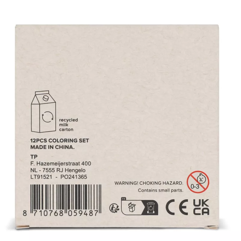 12 kredek do kolorowania w pudełku z kartonu z recyklingu - ecru (LT91521-N0054)