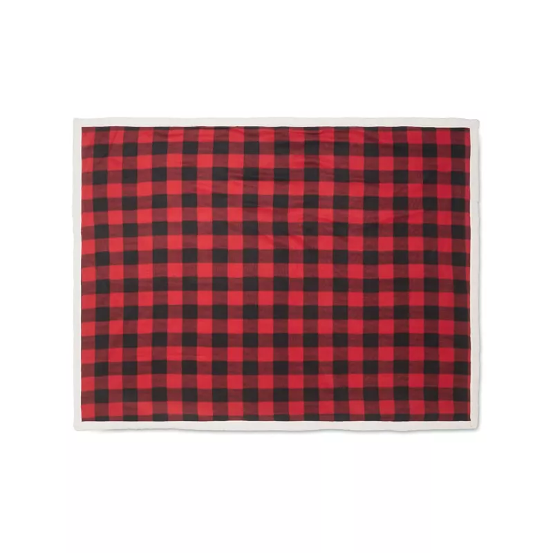 Koc polarowy z podszewką sherpa RPET 180 g/m² SHERMATT - Czerwony (MO2394-05)
