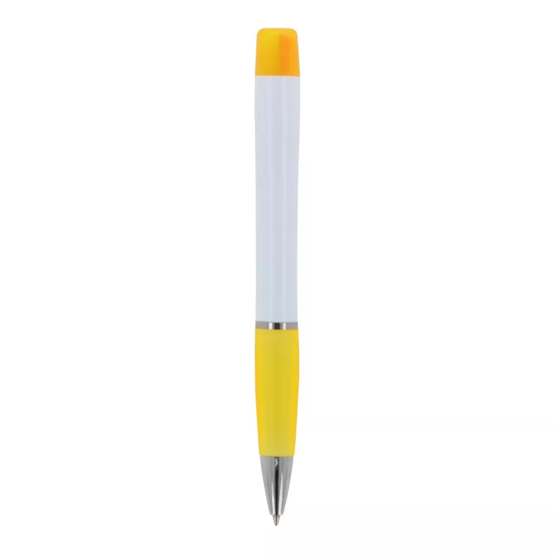 Długopis Hawaii z trójkolorowym zakreślaczem - biało / żółty (LT81253-N0141)