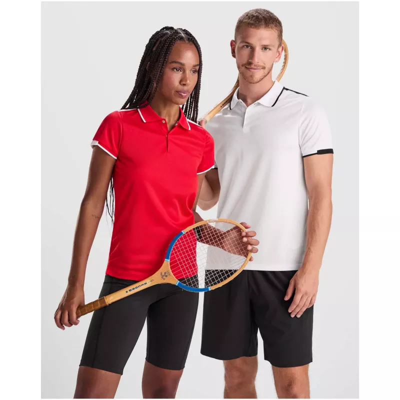Tamil sportowa koszulka damska polo z krótkim rękawem - Biały-Navy Blue (R0409-NAVYBLUE-WHITE)