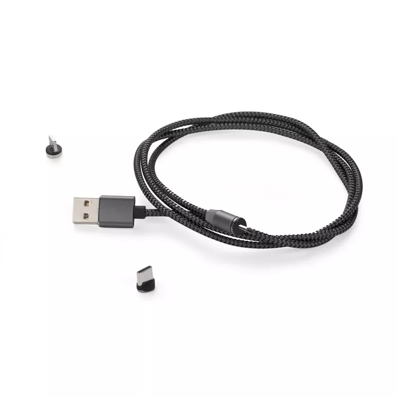 Kabel USB 3 w 1 MAGNETIC - czarny (09118-02)