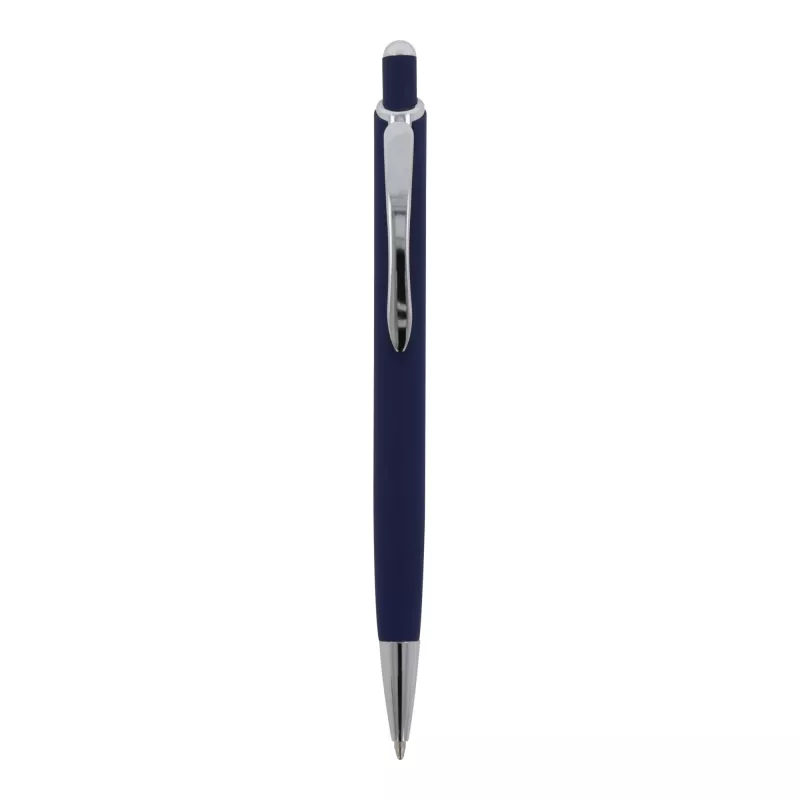 Długopis metalowy gumowany z touch penem Monaco - ciemnoniebieski (LT87780-N0010)