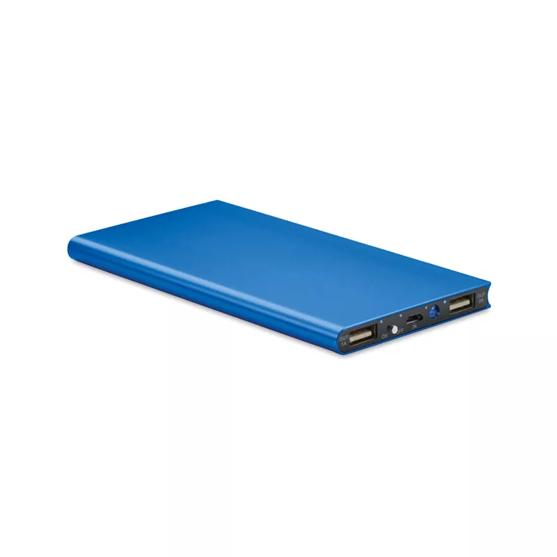 Powerbank płaski aluminiowy 8000 mAh POWERFLAT8 - Niebieski (MO8839-37)