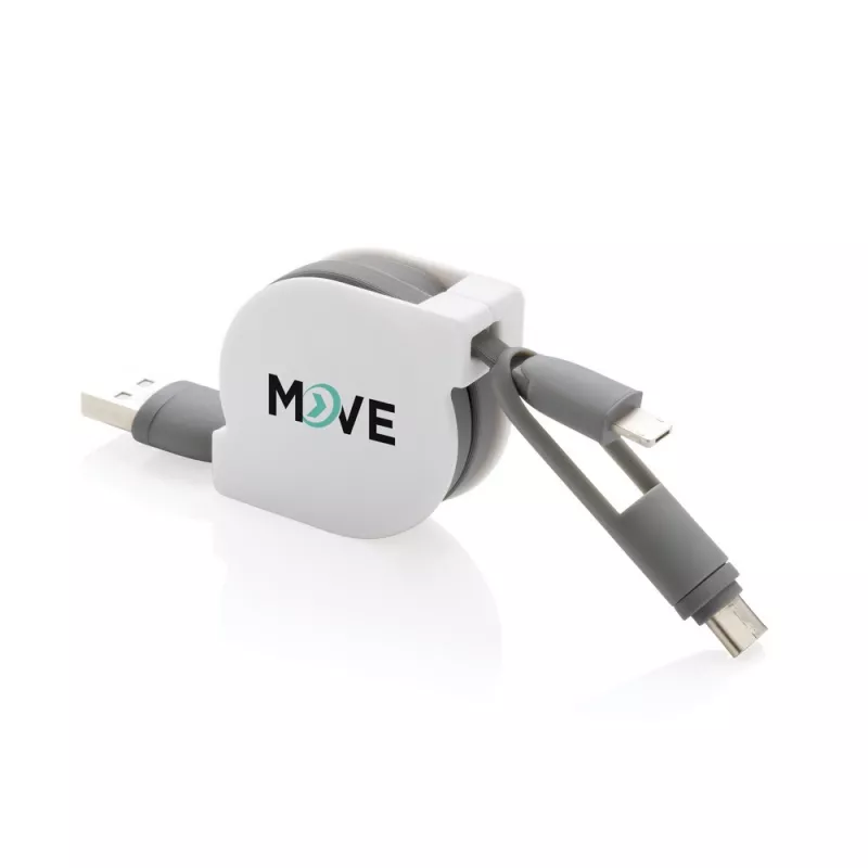 Zwijany kabel do ładowania i synchronizacji 3 w 1 - biały (P302.223)