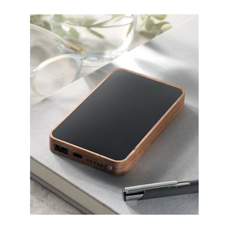 Powerbank 4000 mAh z ładowarką indukcyjną 15W ACAPOW - Czarny (MO2185-03)