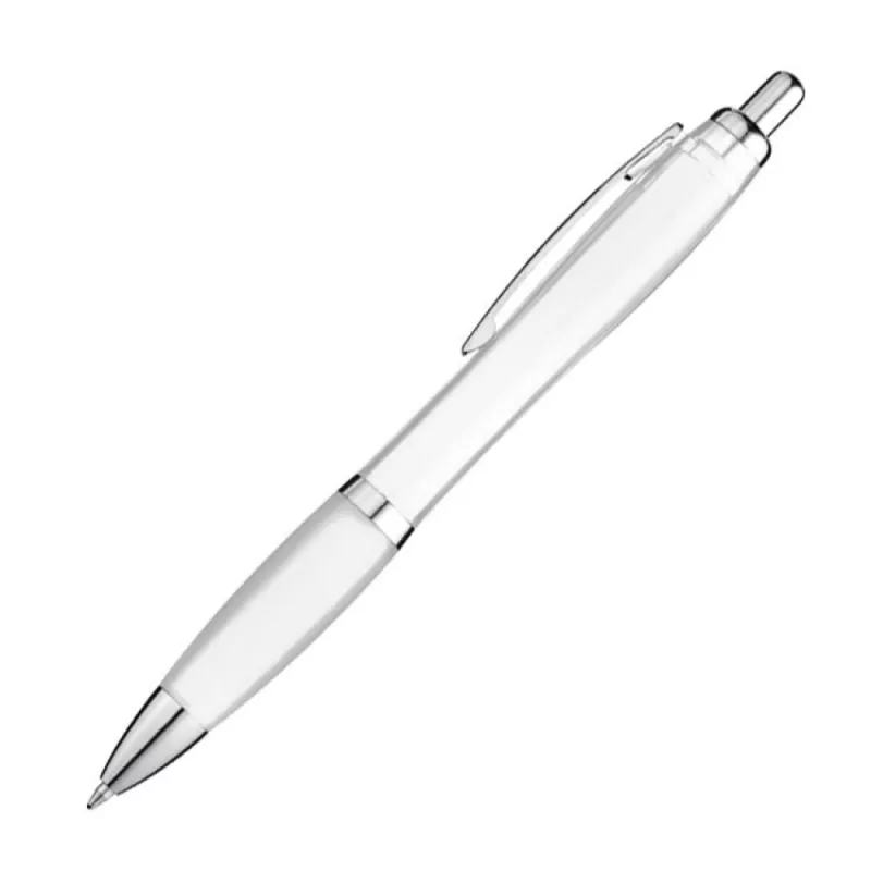 Długopis plastikowy reklamowy MOSCOW (transparentny) - biały (1168206)