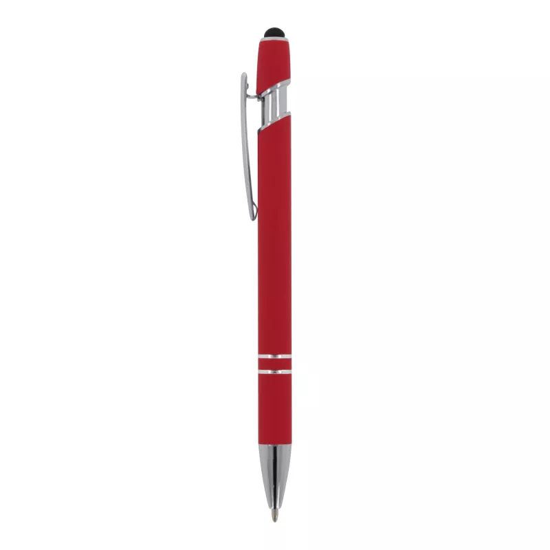 Długopis metalowy gumowany Paris - czerwony (LT87782-N0021)