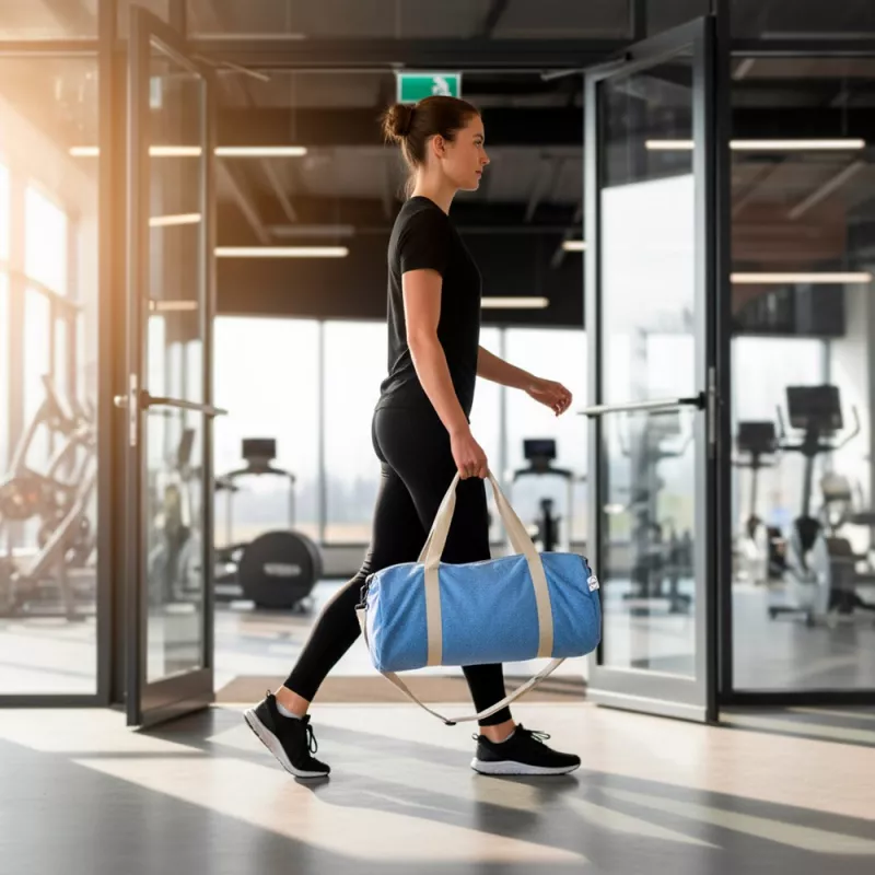 Torba sportowa, podróżna B'RIGHT z bawełny z recyklingu i poliestru z recyklingu | Asha - niebieski (V7288-11)