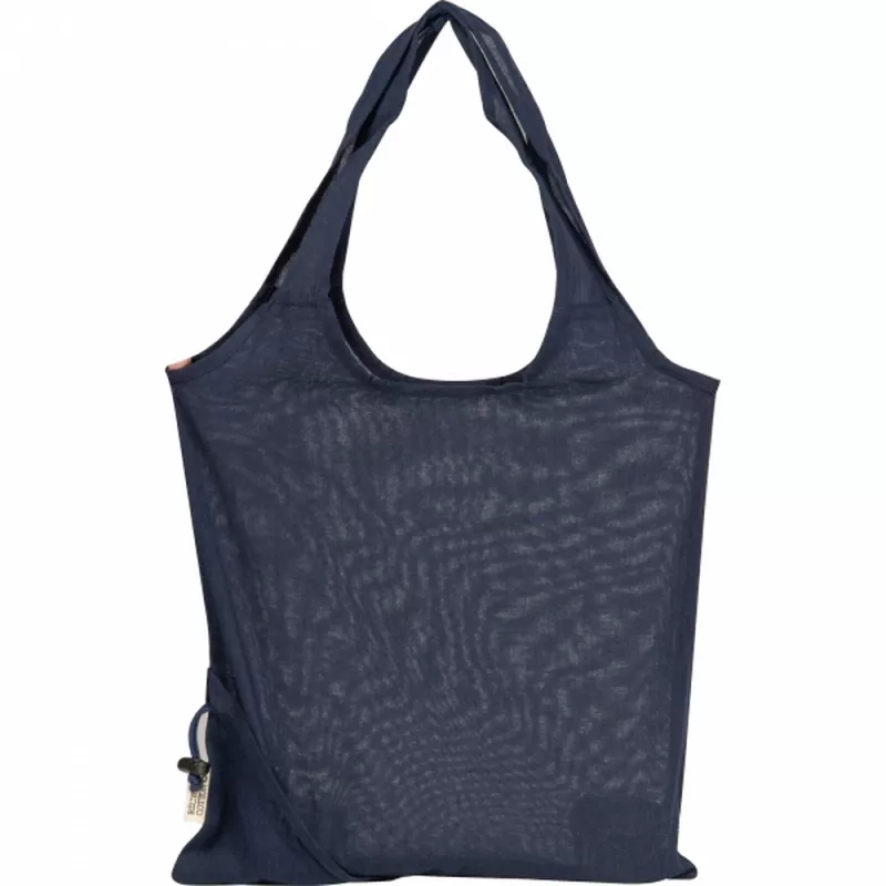 Składana torba z bawełny i poliestru z recyklingu 118 g/m² ANJA - granatowy (6526244)