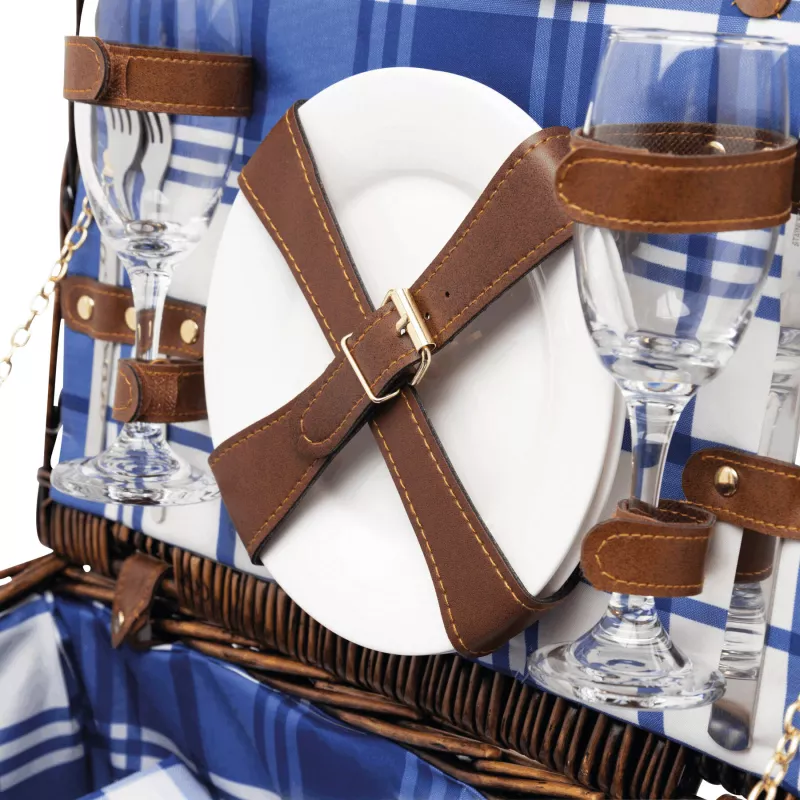 Kosz piknikowy - biały, niebieski (56-0604007)