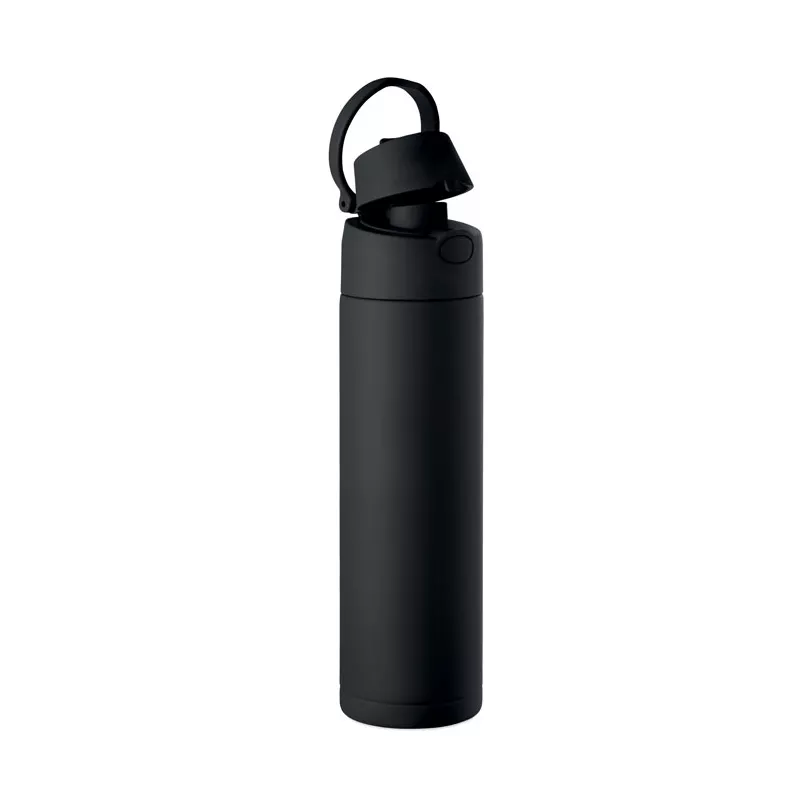 Butelka termiczna ze słomką 2 w 1 500 ml TOIEN TWO - Czarny (MO2988-03)