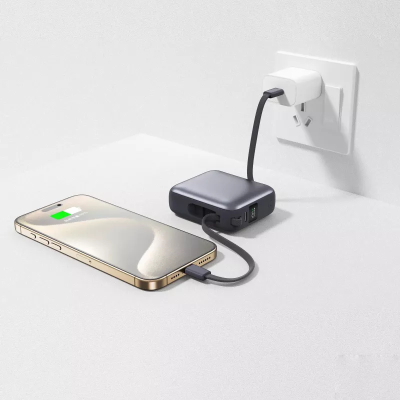 Nova Powerbank 22,5 W Power Delivery z wbudowanymi kablami 10 000 mAh - ciemnoszary (LT95515-N0060)