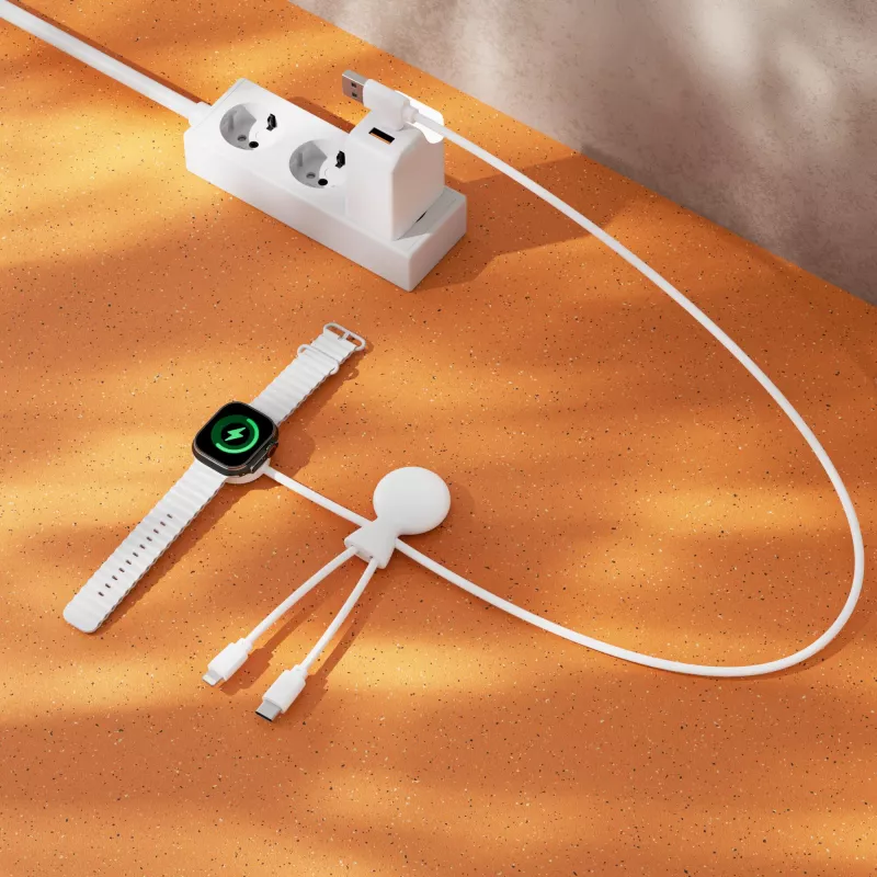 Xoopar Mr. Bio Long, wielofunkcyjny kabel do Apple i Samsung Watch,1 metr - biały (LT41031-N0001)