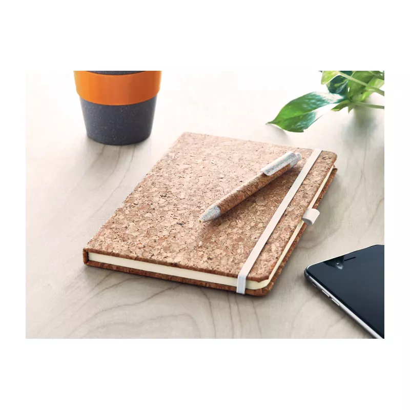 Notes A5 z długopisem 80 kartek w linię SUBER SET - Bezowy (MO6202-13)