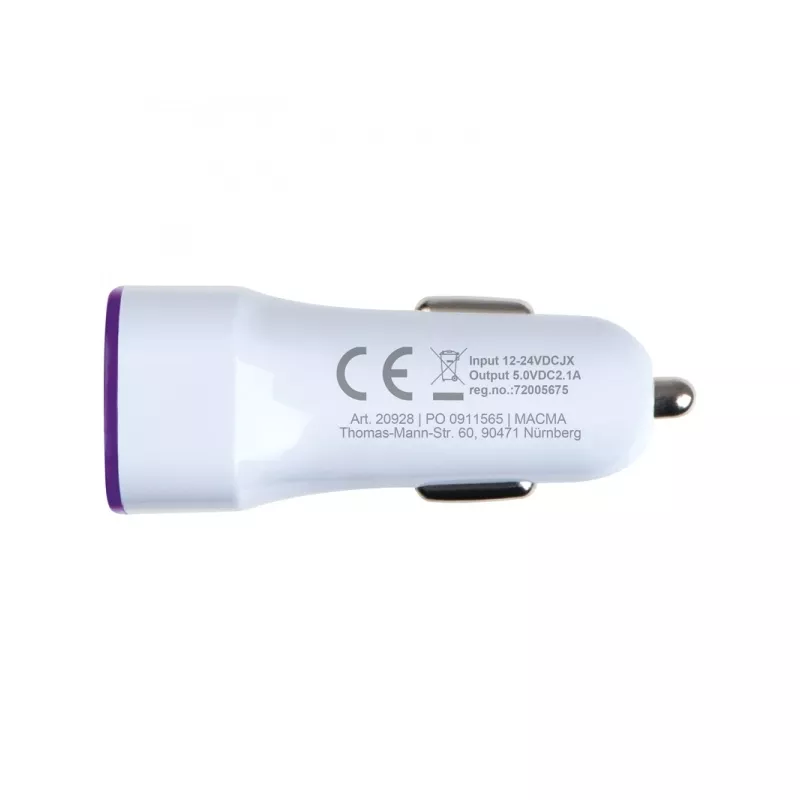 Ładowarka samochodowa USB FRUIT - fioletowy (092812)