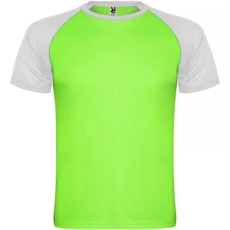 Indianapolis sportowa koszulka unisex z krótkim rękawem - Biały-Fluor Green (R6650-FLGREEN-WHITE)