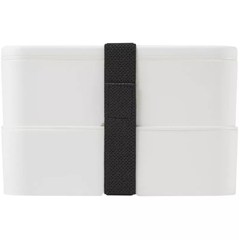 Dwupoziomowe pudełko na lunch 2 x 700 m MIYO - Biały-Czarny (21047009)