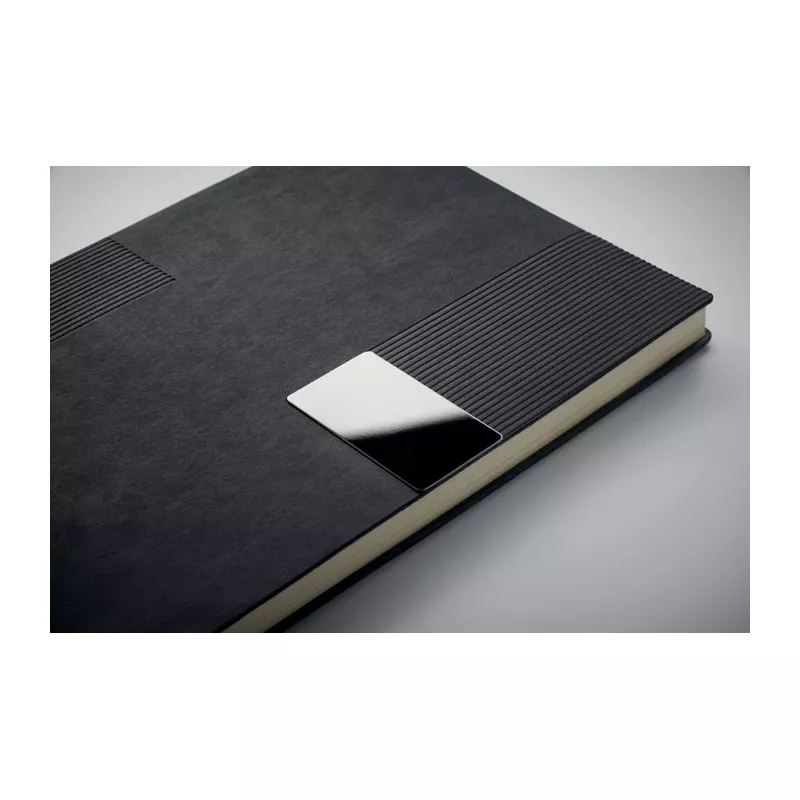 Notes A5 w okładce z PU 80 kartek w linię TREZE - Czarny (MO2645-03)
