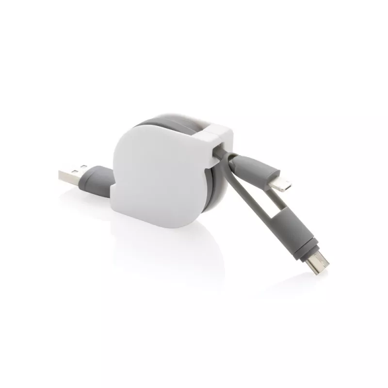 Zwijany kabel do ładowania i synchronizacji 3 w 1 - biały (P302.223)