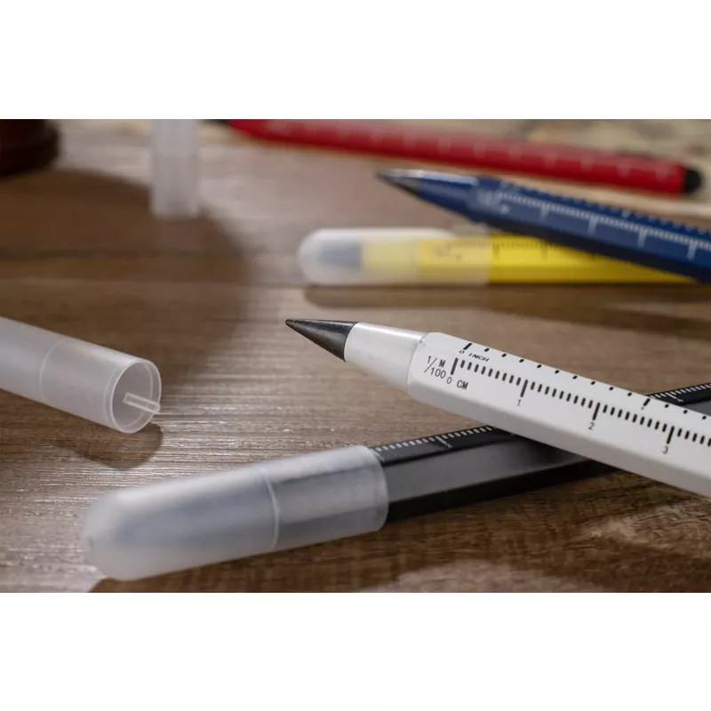 Ołówek wieczny z miarką DRAWI - biały (19834-01)