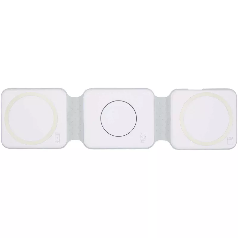 Armus zestaw 3 w 1 ze składaną ładowarką bezprzewodową 15 W z tworzyw sztucznych pochodzących z recyklingu - Biały (12449801)