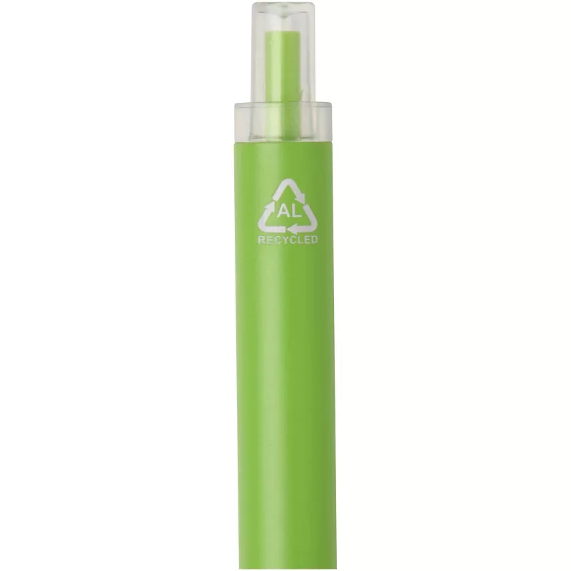 Długopis Spectrum wykonany z recyklingowanego aluminium (niebieski tusz) - Zielony limonkowowy (10740463)