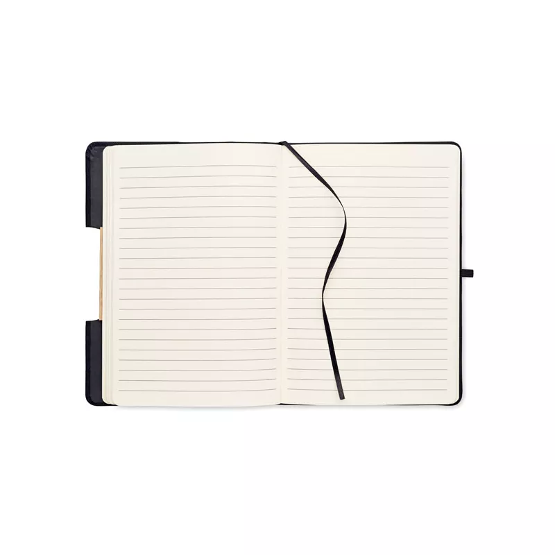 Notes A5 w okładce RPET 80 kartek w linię BLAMA - Czarny (MO6576-03)