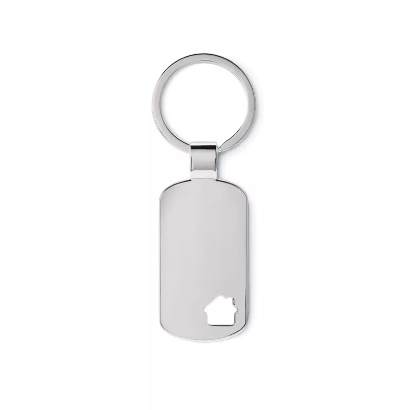 Brelok metalowy z motywem domku HOUSE KEY - Srebrny Mat (MO8693-16)