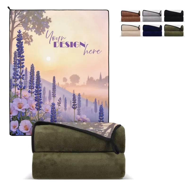 Dwuwarstwowy koc coral fleece 120 × 150 cm (500 g/m²) sublimacja - beżowy (LT97216-N0055)