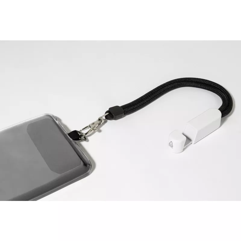 CuffStand Opaska na nadgarstek z uchwytem na telefon komórkowy RPET - biały (AP800804-01)