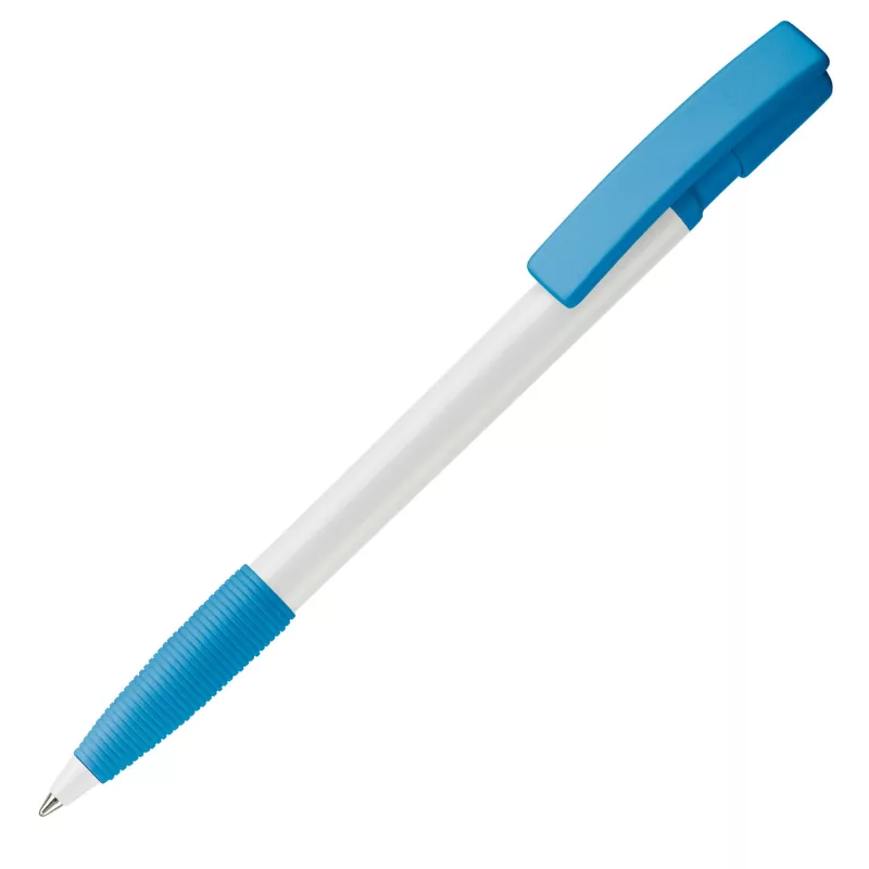 Długopis plastikowy Nash Grip - biało / jasnoniebieski (LT80801-N0112)