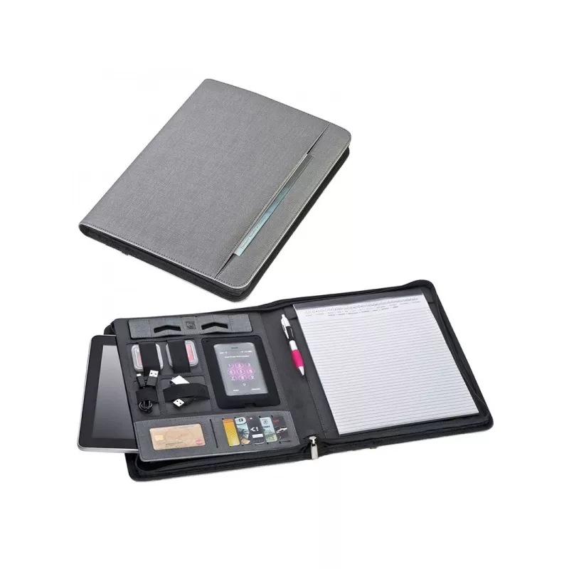 Folder A4 z power bankiem ELDA - szary (012307)