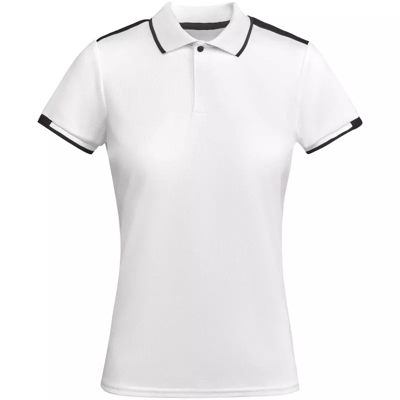 Tamil sportowa koszulka damska polo z krótkim rękawem - Biały-Czarny (R0409-BLACK-WHITE)