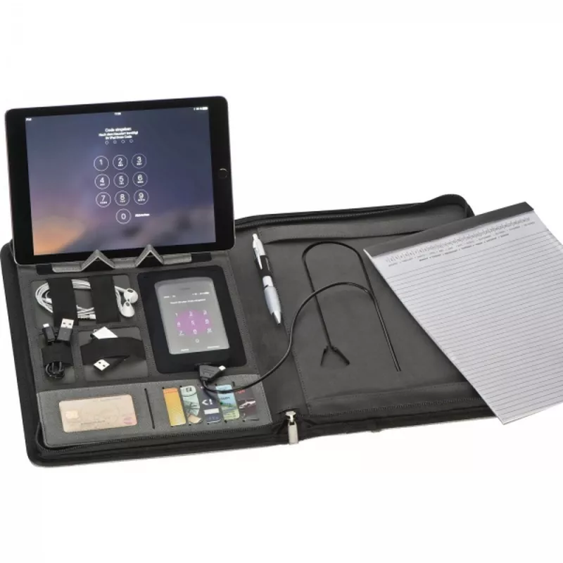 Folder A4 z power bankiem 5000 mAh JOCELYN - szary (2012307)