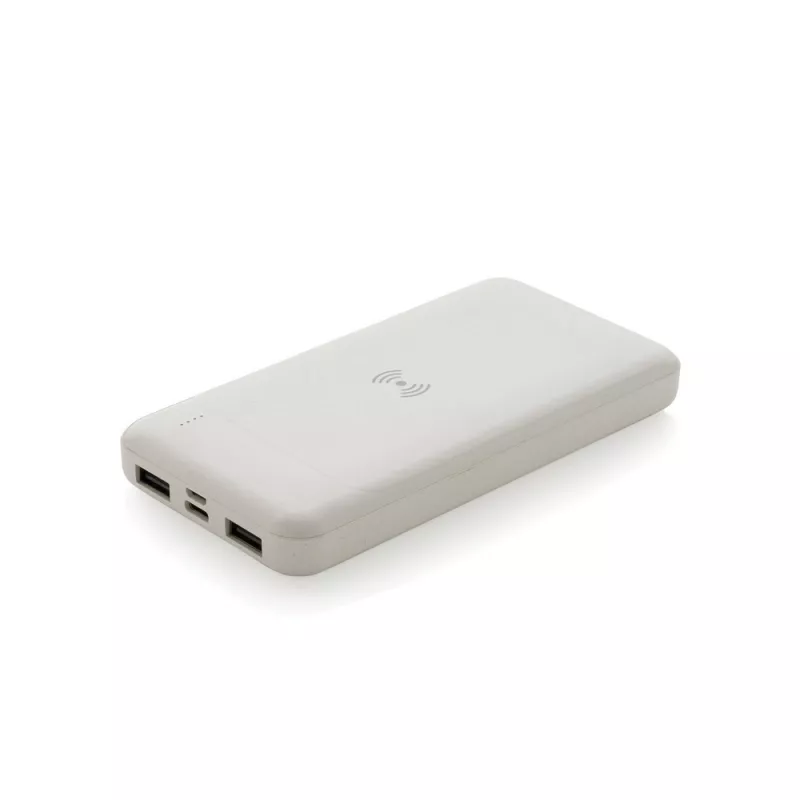 Bezprzewodowy power bank, ładowarka bezprzewodowa - biały (P322.673)