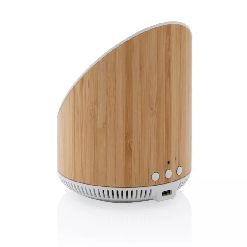Głośnik bezprzewodowy 5W, szybka ładowarka bezprzewodowa 15W - brązowy (P329.449)