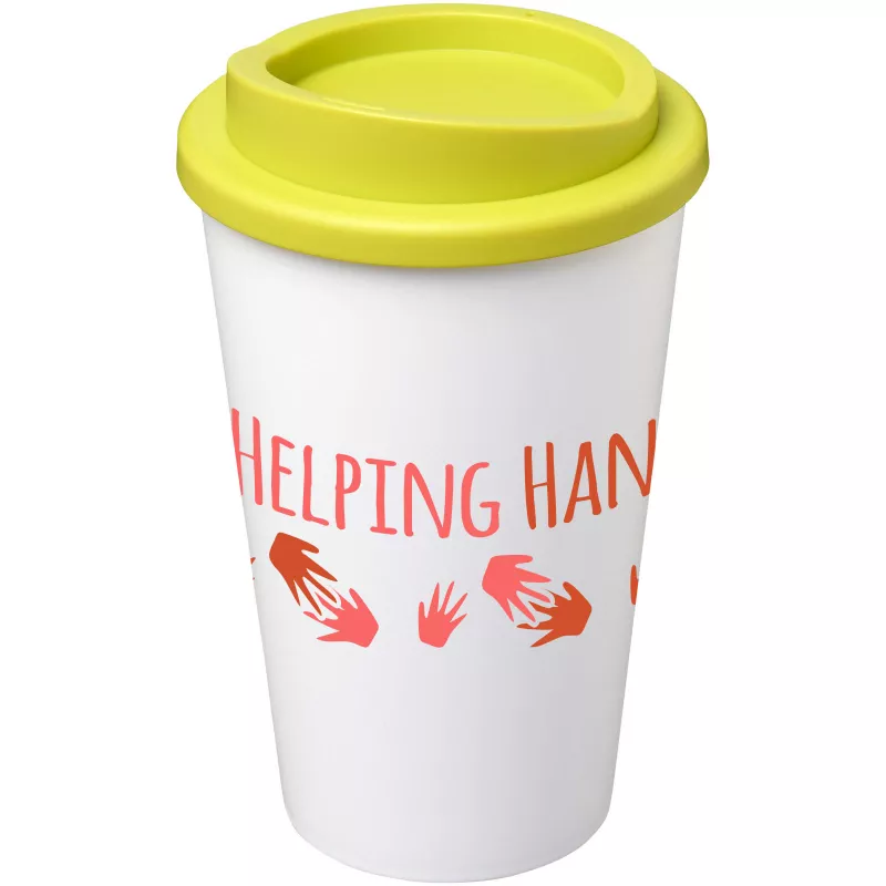 Kubek termiczny z serii Americano® o pojemności 350 ml - Biały-Limonka (21000111)