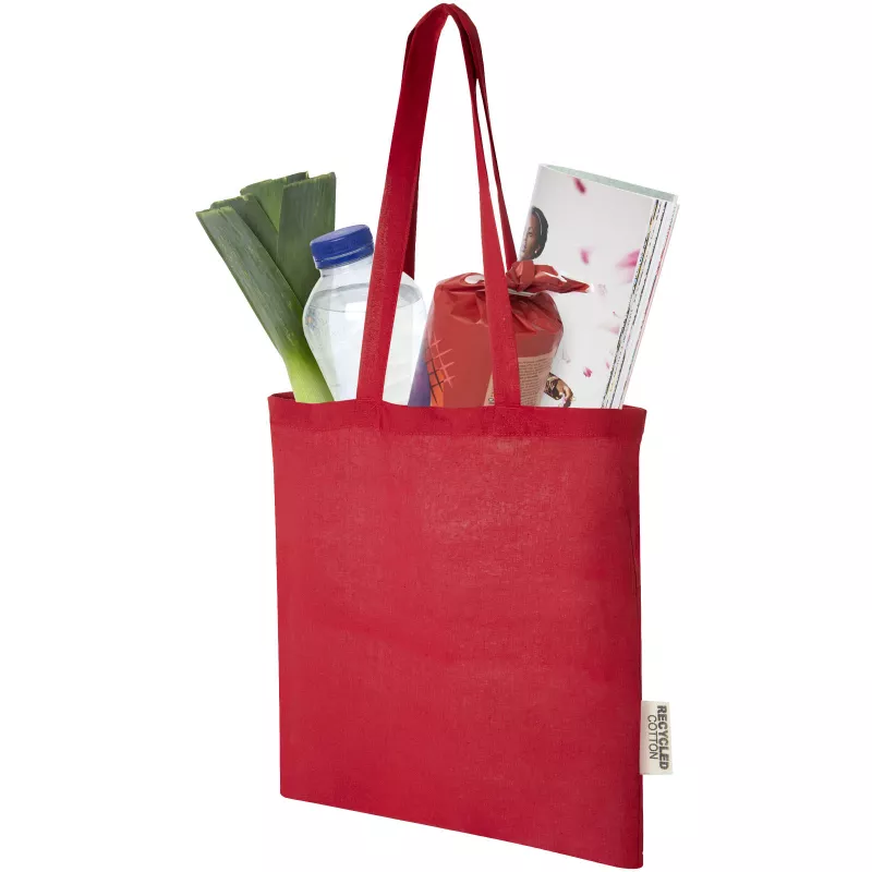 Madras torba na zakupy z bawełny z recyklingu o gramaturze 140 g/m2 i pojemności 7 l - Czerwony (12069521)
