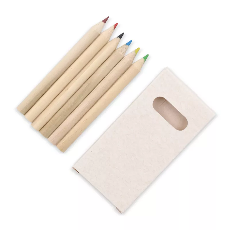 6 kredek do kolorowania w pudełku z kartonu z recyklingu - ecru (LT91520-N0054)