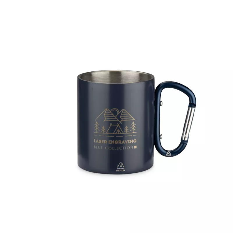 Kubek z recyklingowanej stali nierdzewnej VIVO 250 ml - granatowy (16405-06)