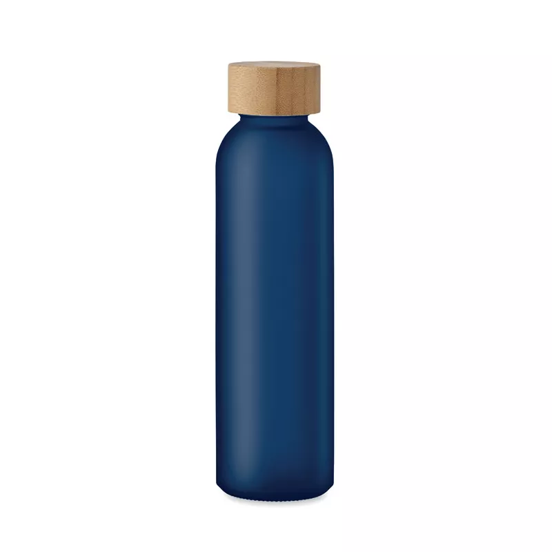 Butelka szklana matowa 500 ml z bambusową zakrętką ABE - Przezroczysty Niebieski (MO2105-23)