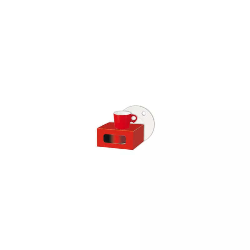 P/713 Pudełko na filiżankę z okienkiem - Czerwony mat (P713-Czerwony mat)