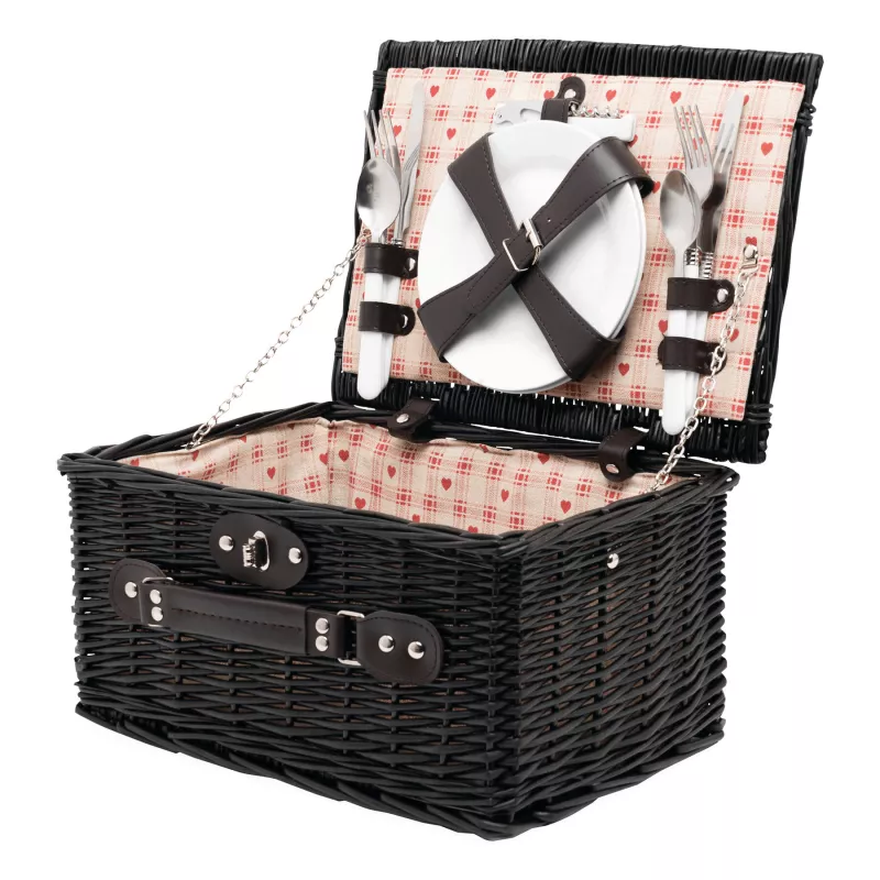 Wiklinowy kosz piknikowy - ciemnobrązowy (56-0604035)