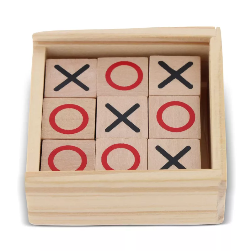 Zestaw Tic Tac Toe w drewnianym pudełku - drewniany (LT90764-N0093)